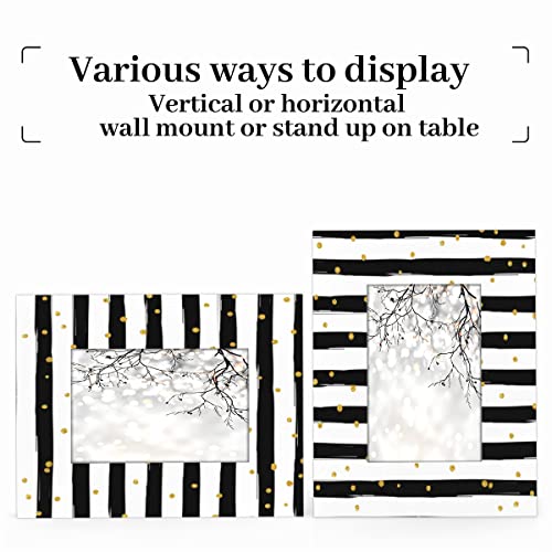Cfpolar Golden Glitter Polka Dot Stripe 11X14 Picture Frame Wood Photo Display Without Mat Photo Frames For For Table Top Or Wall Decor #TOP3