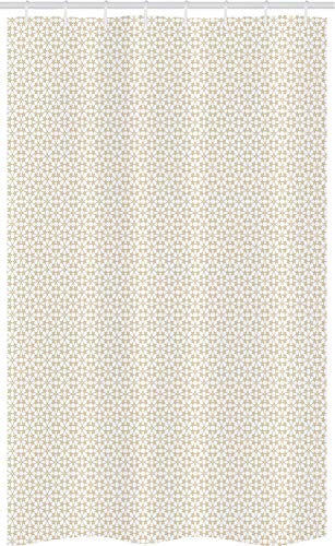 ABAKUHAUS Beige Schmaler Duschvorhang, Abstract Floral Sterne, Badezimmer...