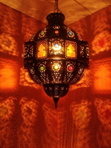 Orientalische Lampe Pendelleuchte Rostfarben Fanan E27 Lampenfassung | Marokkanische Design Hängeleuchte Leuchte aus… – Bild 7