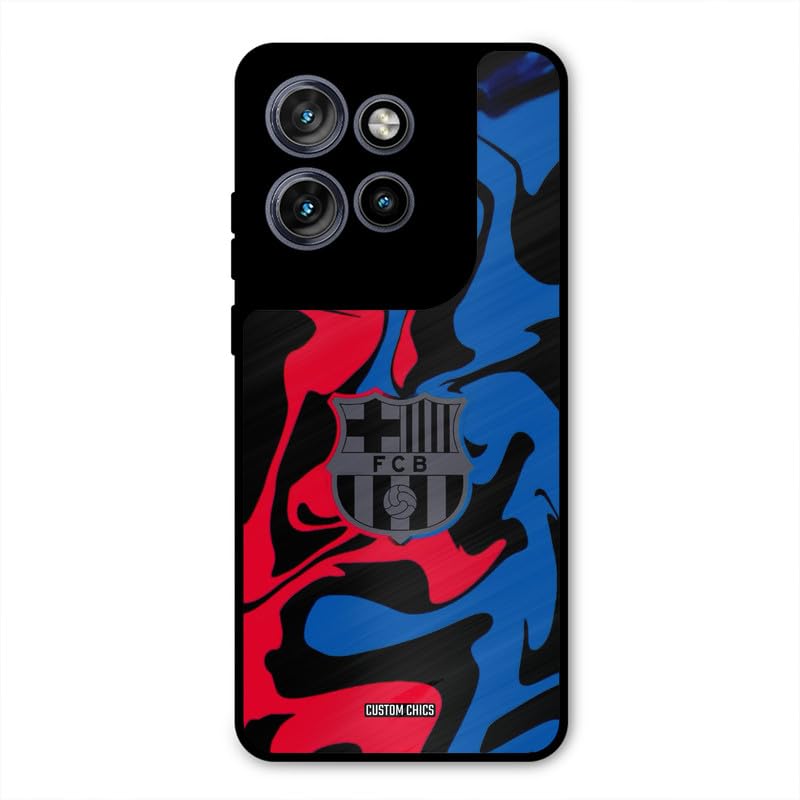 Image of PrintShield FC Barcelona Comic Back Cover for Motorola Edge 50 Neo, Shockproof Printed Phone Case with Soft TPU Sides & Anti-Slip Grip