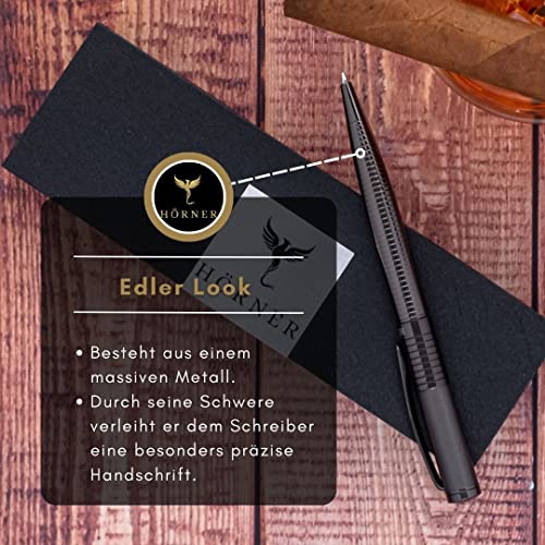 Hörner Fortress High Quality Ballpoint Pen Black Silver, Black,Blue,Silver - Image 3