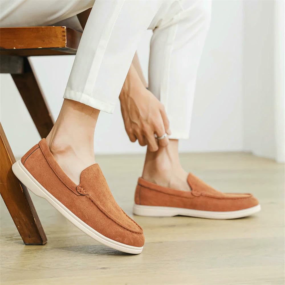 SLJYM Estate Mocassini Uomo Classico Slip-on Scarpe Casual Uomo Scarpe di Lusso Comfort Camoscio Uomo Zapatos de Hombre, Caffè B 2, 40 2/3 EU
