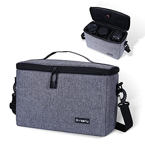 UBORSE Custodia per Fotocamera SLR con Tracolla, Borsa Digitale Compatte Piccola, Borse per Reflex Fotocamere Mirrorless Protezione