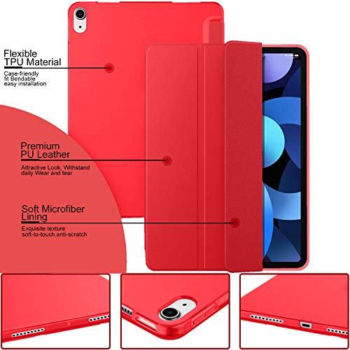 Image of DuraSafe Cases for iPad Air 4 5 6 Gen 2020 2022 2024 Air 11 A2588 A2589 A2591 A2316 MM9E3HN /A MM9D3HN /A MME23HN /A MM9C3HN /A MM9F3HN /A MYFQ2HN /A MYFM2HN /A MYFR2HN /A MYFP2HN /A MM9N3HN /A - Red