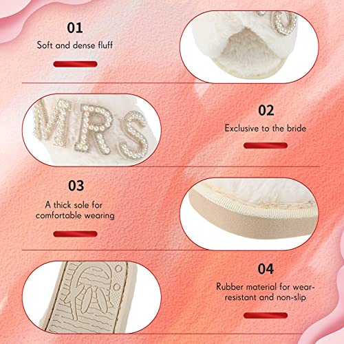 Xtinmee Women's Bride Slippers for Wedding White Bridal Slippers Soft Open Toe Shoes for Bridal and Bachelorette Party Gift3