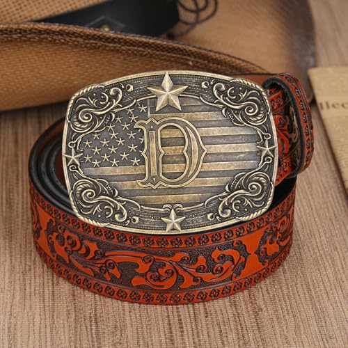 Image of Western Belt Buckle for Men Women Initial Letter A to Z Cowboy Belt Buckle Texas Buckle hebillas vaqueras para hombre