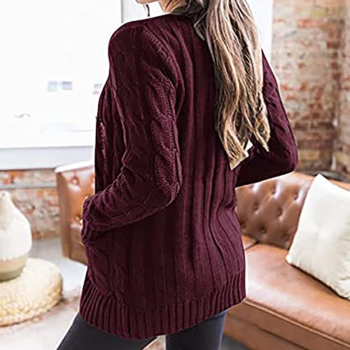 Cardigan Sweaters for Women Trendy Cable Knit Cardigans Button Down Open Front Chunky Sweaters Fall Fashion 20254