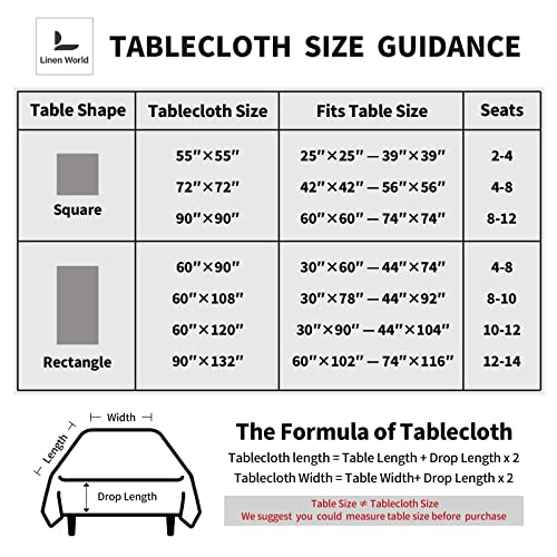 L Linen World 100% European Linen Tablecloth,60X90Inch Natural Flax Rectangular Oblong Table Cloth-Natural French Flax Tabletop Decoration, For Kitchen,Dining,Party,Indoor,Outdoor Daily Use #TOP4