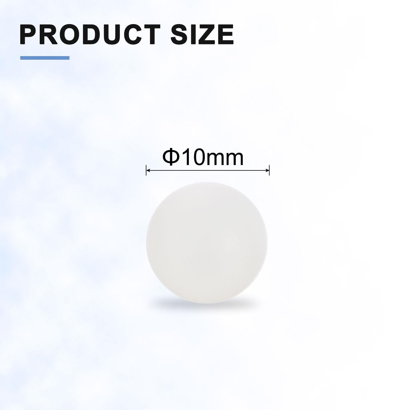 QUARKZMAN 300pcs Billes de Précision en Plastique PP, 10mm Billes de Roulement Pleines Surface Lisse pour Vannes Indicateurs Liquide Carburateurs Débitmètres, Blanc