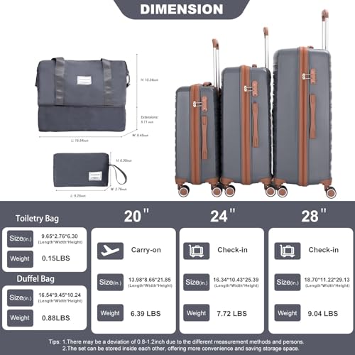 PP Hardshell 5-Piece Luggage Set - Durable, Stylish & Secure Travel Solution in Dark Grey2