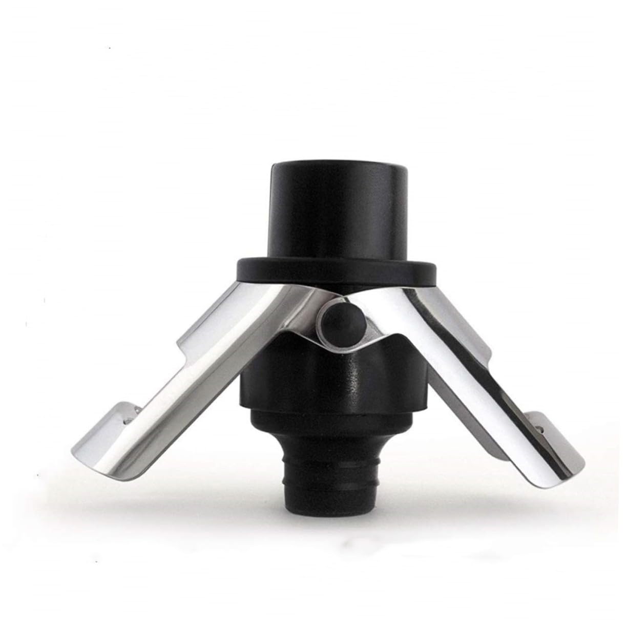 2pezzi Tappo per Bottiglia di Vino Sottovuoto in Abs e Silicone Nero, Conserva le Bollicine Fresche Chiusura Sicura, per Spumante e Vino