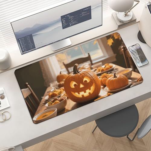 Desk Pad Protector 24x12 Inch Extended Fall Thanksgiving Pumpkin Leaf miniatura 6