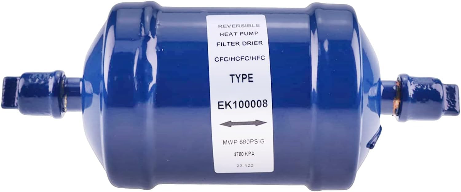 3/8'' Bi-Flow SAE Sweat Liquid Line Filter Drier Heat Pump SFK-083S 92070 for Refrigerant HCFC HFC Straight Cool Air Conditioners R502 R507 R404A from 1 to 5 Tons