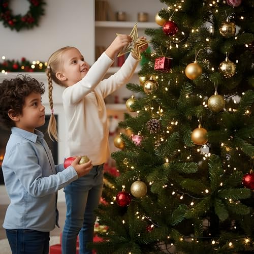 Image of Crackles Christmas Decoration Gift Set (13 Pcs) | Mixed Ornament Combo with Balls, Gifts & Santa | Festive Christmas Tree Decoration Kit for Home, Office & Party Decor