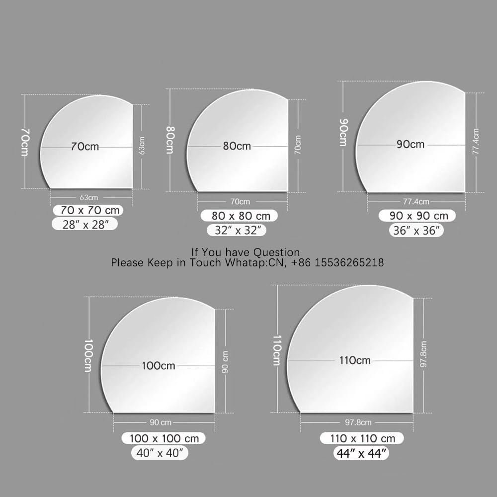 40in/100 CM Led Espejo de Vanidad, Sin Marco Espejo de Baño de Pared 3 Color Regulable, Semicircular Espejo Inteligente Antivaho con Botón Táctil per Dormitorio, Maquillaje(Left Under Cut,70c