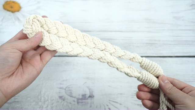 Coppia Ferma Tende In Corda Di Cotone - Naturale Beige Per Interni, 2 Pezzi - Foto 5