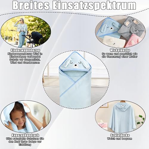 Image of Baby Hooded Towels,31 x 31 in Baby Washcloths, Infant Super Soft Baby Bath Towels with Hood for Toddlers1-3,Highly Absorbent Viscose Hooded Towel for Boys, Girls, Newborn Essentials