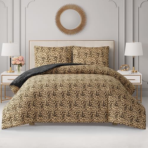 Edredón Juicy Couture individual de leopardo reversible con textura suave y mullida 5