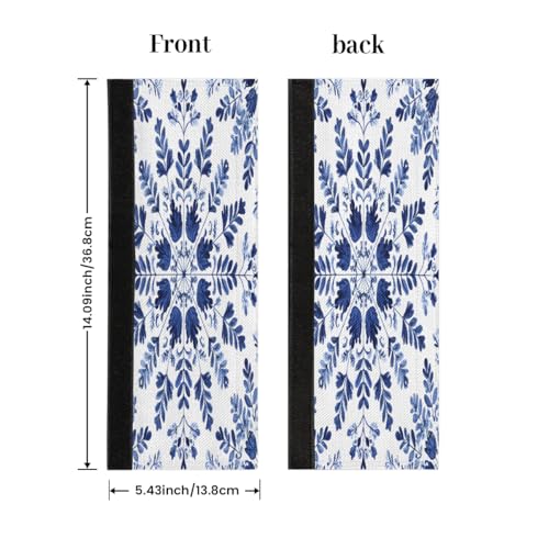 Image of Pardick Refrigerator Door Handle Covers Set of 2 Blue Ethnic Flower Washable Fridge Dishwasher Mocrowave Oven Stove Decor Protector Handle Cover Keep Kitchen Appliance Clean from Food Stains Decorate