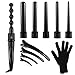 Produktbild Aibesser 6 in 1 Lockenstab, Lockenwickler Set Keramikbeschichtung Multifunktions Austauschbare Lockenwickler Set mit hitzebeständiger Handschuh,Temperaturregelung