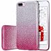 Produktbild iPhone 8 Plus Hülle, iPhone 7 Plus Hülle, MILPROX Glitzer Schutzhülle Bling DREI-Schicht-Hybridstruktur Slim Kristallklar schützende Hülle für iPhone 7 Plus/8 Plus -Rosa schrittweise