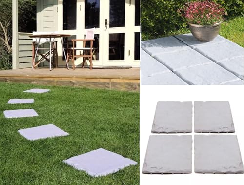 Patio Stepping Stones 4 Pack 30cm Square Anti Slip Garden HD Path Paving Slabs