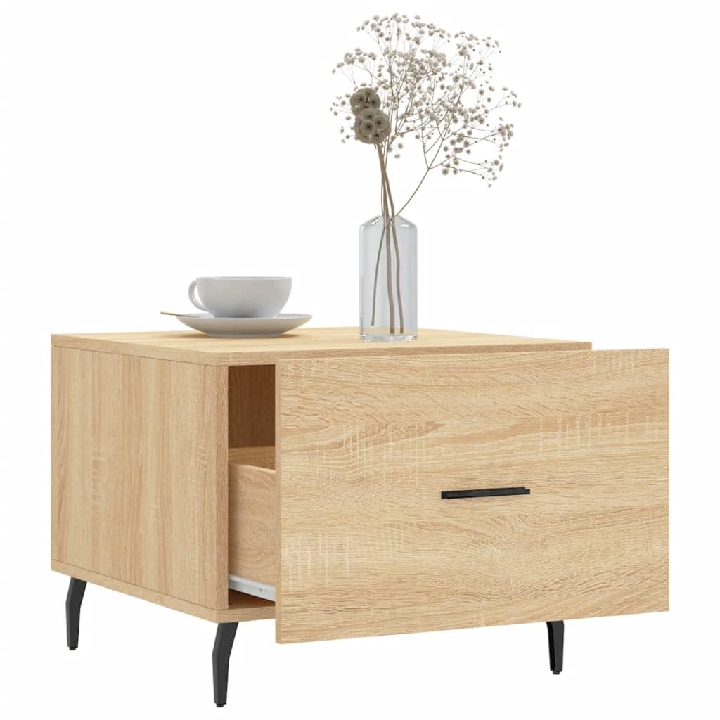 Homgoday Tavolino da caffè in rovere Sonoma, 50 x 50 x 40 cm, in legno ingegnerizzato, tavolino da tè per soggiorno, sala d'accoglienza degli ospiti, camera da letto e ufficio, tipo 7