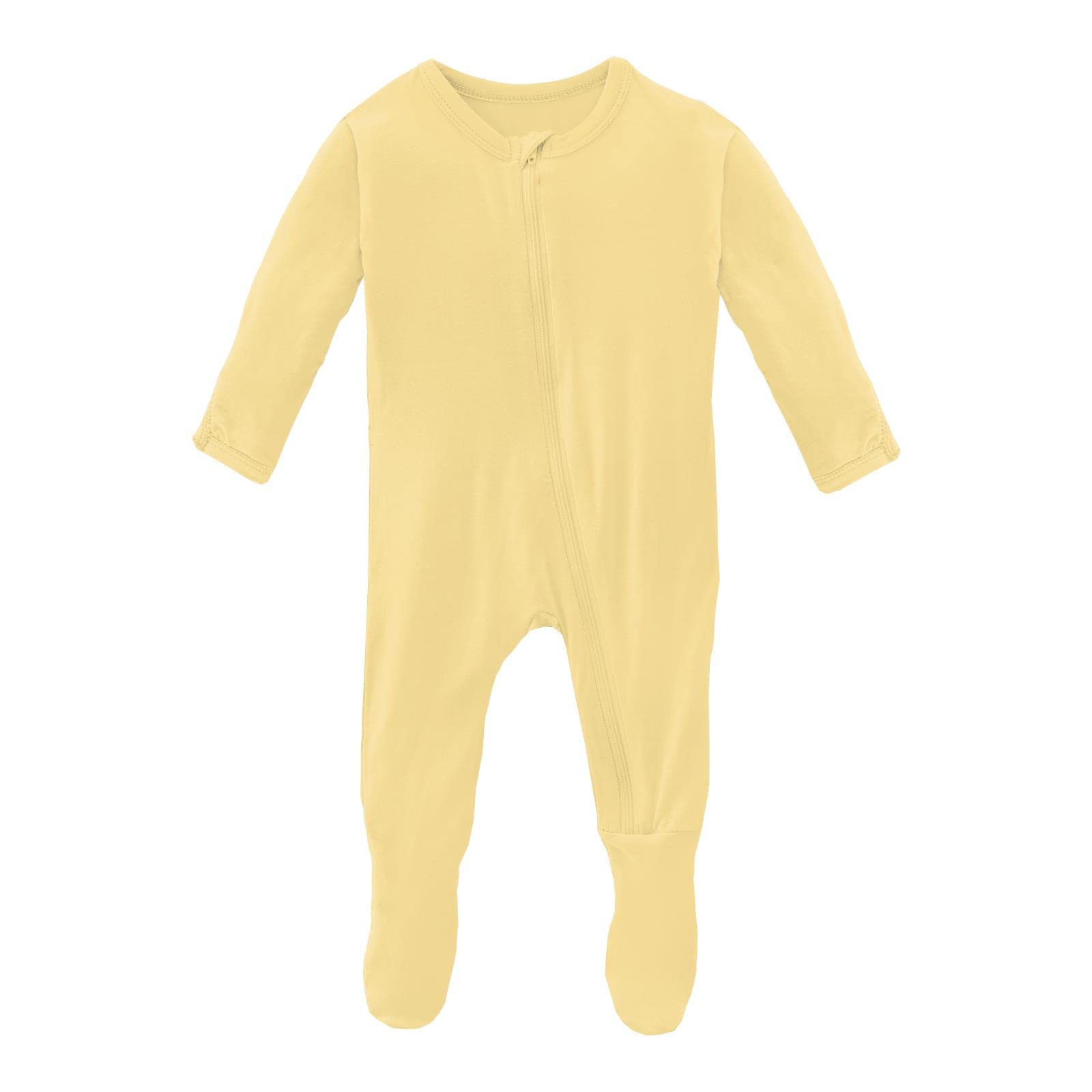 KicKee Pants Footies with Zipper, Super Soft One-Piece Jammies, Viscose from Bamboo Sleepwear for Babies and Kids