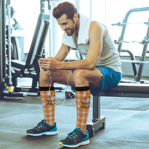 Image of Wusikd Heartbeat Symbol Compression Socks for Women and Men Circulation Black Long Socks for Athletic Running 1