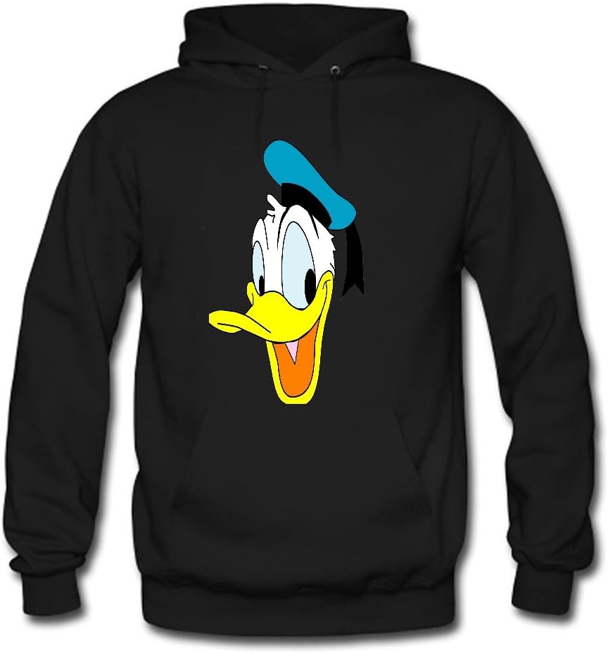 HanjieO Luxury Donald Duck Men Slim Fit Summer Cotton Hoodie Large Black