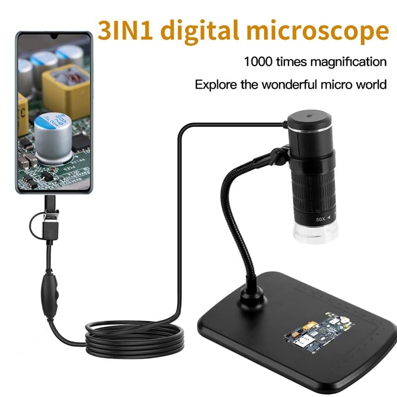 Microscope 1000X Mobile Phone Digital Microscope, for Skin/Phone Detection