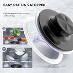 KONE Extended Garbage Disposal Flange with Strainer and Stopper, Deep 304 Stainless Steel Kitchen Sink Flange for 3-1/2 Inch Standard Sink Drain, Convenient for Water Storage and Drainage Black