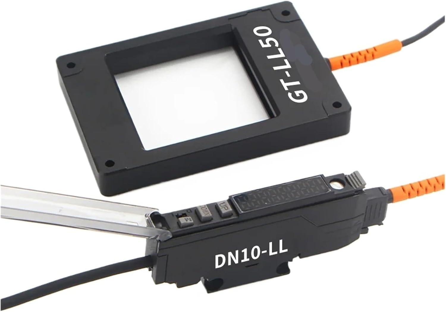 Fiber Optic Sensor Window Type 12-24V DC 20 * 20mm 50 * 50mm 120 * 120mm Optical Photoelectric Switch for Blanking Detection(50MM PNP Amplifier)