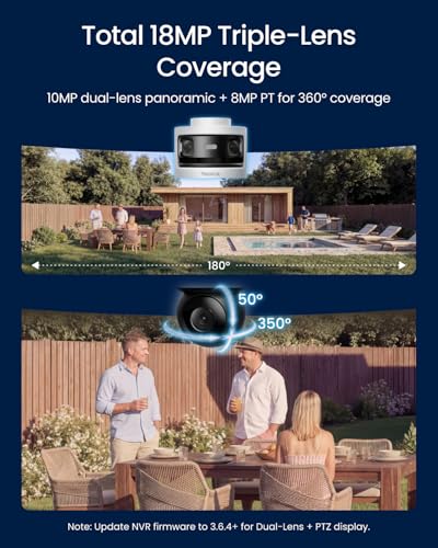 Image of REOLINK OMVI 3i PoE Triple-Lens PoE Security Camera with Auto Tracking | 10MP 180 Panoramic & 4K PT, AI Video Search, 24 /7 Recording, Perimeter Protection, Color & IR Night Vision, Smart Detection