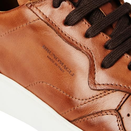 Image of Bruno Magli Men's Dezi Sneakers, Leather Shoes, Lace-Up Casual Shoes