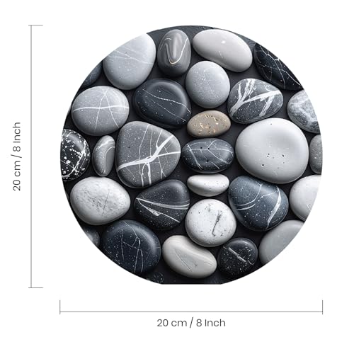 Image of TrendzyKart Premium Non-Slip Mouse Pad for Office, Home & Gaming | Smooth Surface for Optical & Laser Mice | Durable Anti-Skid Rubber Base | Precision Tracking | Round Stone Pattern Design