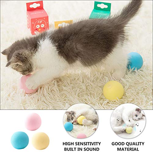 Balacoo 6 peças de bolas de gato, brinquedos de treinamento de mastigar para cães com som, brinquedo