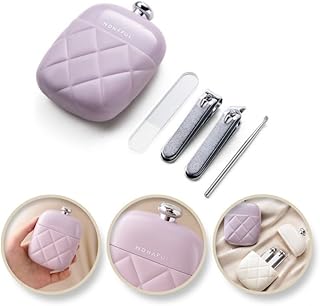4-in-1 Manicure Pedicure Kit, Stainless Steel Grooming Set, Nail Cutter for Women, Nail Clippers for Toenail and Fingernail Trimming, Kit with Large, Oblique & Filer (Purple)-picture-32
