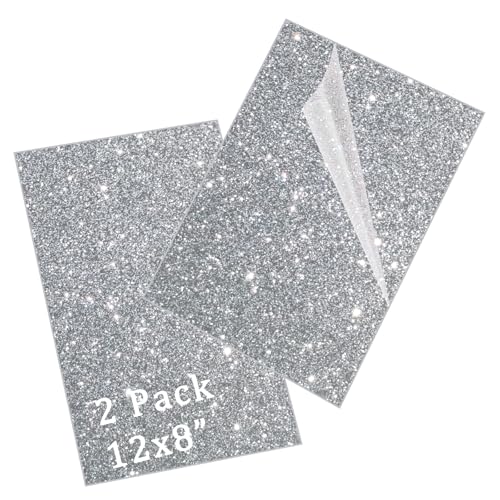 Image of Glitter Acrylic Sheets 12x8 1 /8in Thick Silver 2 Pack | 3mm Cast Sparkly Acrylic, For Laser Cutting, Engraving, Invitation Blanks, Signs & Festival Decorations
