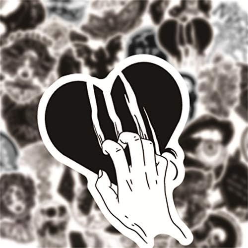 Stickers Pack 50PCS, Gothic Punk Sticker, Black and White Sticker for Laptop, Waterproof Hydro Flasks Sticker for Kids Girls Boys Teen Adult, Vinyls Decals for Skateboards, Luggage Bumpers