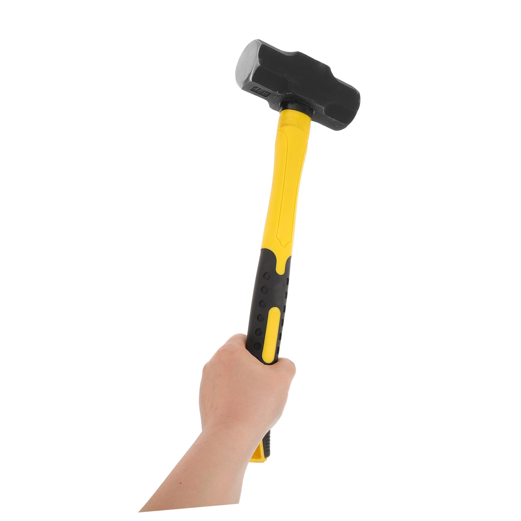Martillo Octogonal de Acero al Carbono, 2 Piezas, 4lb | Mango Ergonómico de Plástico Amarillo, Resistente al Impacto, para Construcción y Demolición
