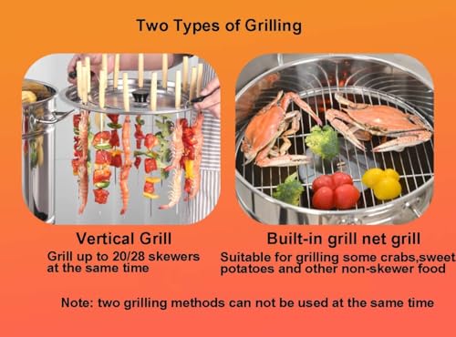 Beczka siatkowa ze stali nierdzewnej z szaszłykami kabobowymi, przenośny grill na węgiel drzewny, na kemping, do grillowania na świeżym powietrzu, idealny na piknik i tylną klapę