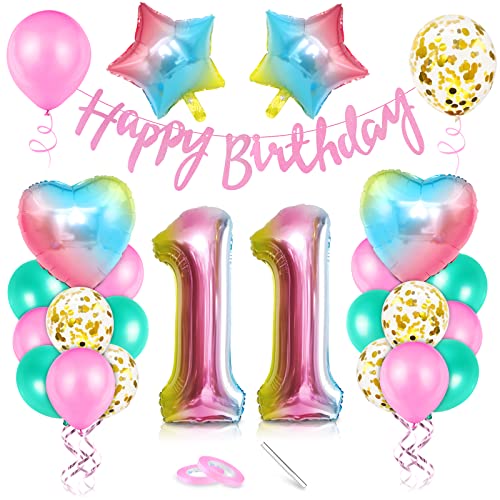 O-Kinee 11 Anniversaire Fille Ballon, Rose Ballon Chiffre 11, Ballon 11 Ans Fille, Ballons Anniversaire 11 an Rose, Ballons Anniversaire 11 an, Anniversaire Fille 11 an Parti Décoration