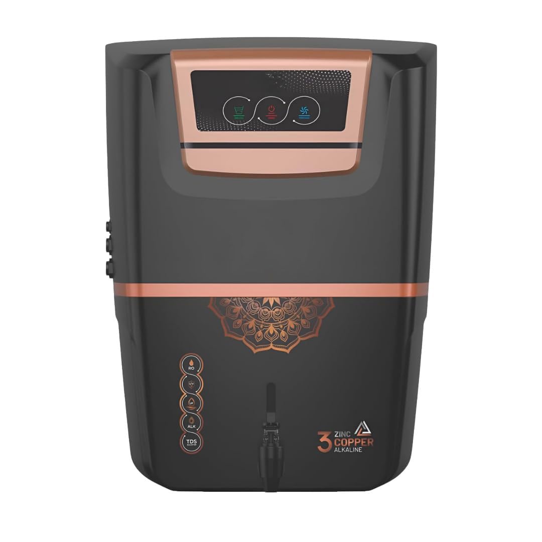 AQUAJ1 TECHNOLOGIES Eric Ro Water Purifier For Home Ro+Uv+Copper With Tds And Taste Controller 18L Filtration Capacity (Zb+Cu) Water Filter, Black