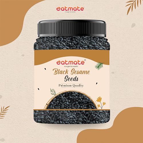 Image of Eatmate Premium Black Sesame Seeds 250 g | Raw Kala Til Seeds for Eating, Cooking & Baking | Nutrient Rich Indian Spice | Pure Natural Black Til | High Calcium & Antioxidants Whole Sesame