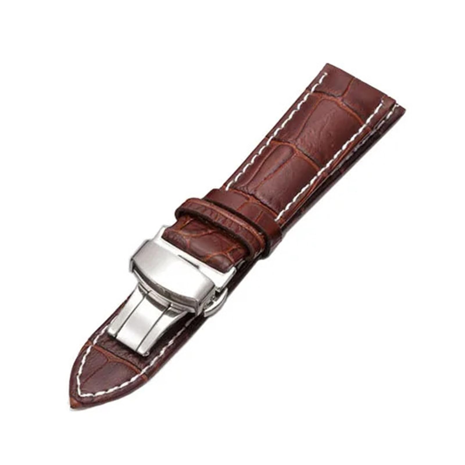 Générique NASUNJIA Bracelet De Montre En Cuir Véritable Crocodile 12 13 14 15 16 Mm 17 18 Mm 19 Mm 20 Mm 21 Mm 22 Mm 24 Mm Avec Boucle Papillon