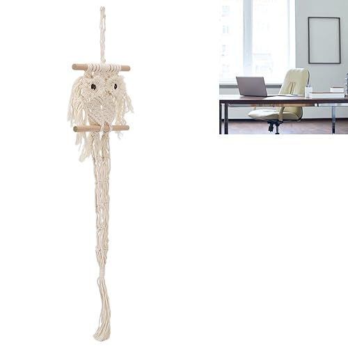 Miniatura 4 de ViaGasaFamido Macrame Wall Hanging, Wall Pediments Owl Shaped Boho Woven Home Decoration Macromay Wall Decor for Gallery for Bedroom for Office for