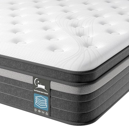 TeQsli Full Mattress, 10 Inch Full Mattress Hybrid, Gel Memory Foam with Full Size Mattress in a Box & Individually Pocketed Springs for Pressure Relief