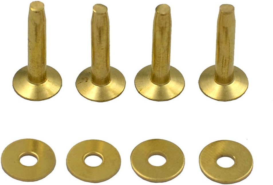 DGOL 50 Sets Solid Brass #12 Size 12 Copper Burrs Rivets Washers 3/4 inch (19mm) Long