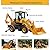 Towable Backhoe Loader for Sale with Front Loader Bucket and Rear Excavator, Mini Machine for Farm Property Maintenance and Small Projects